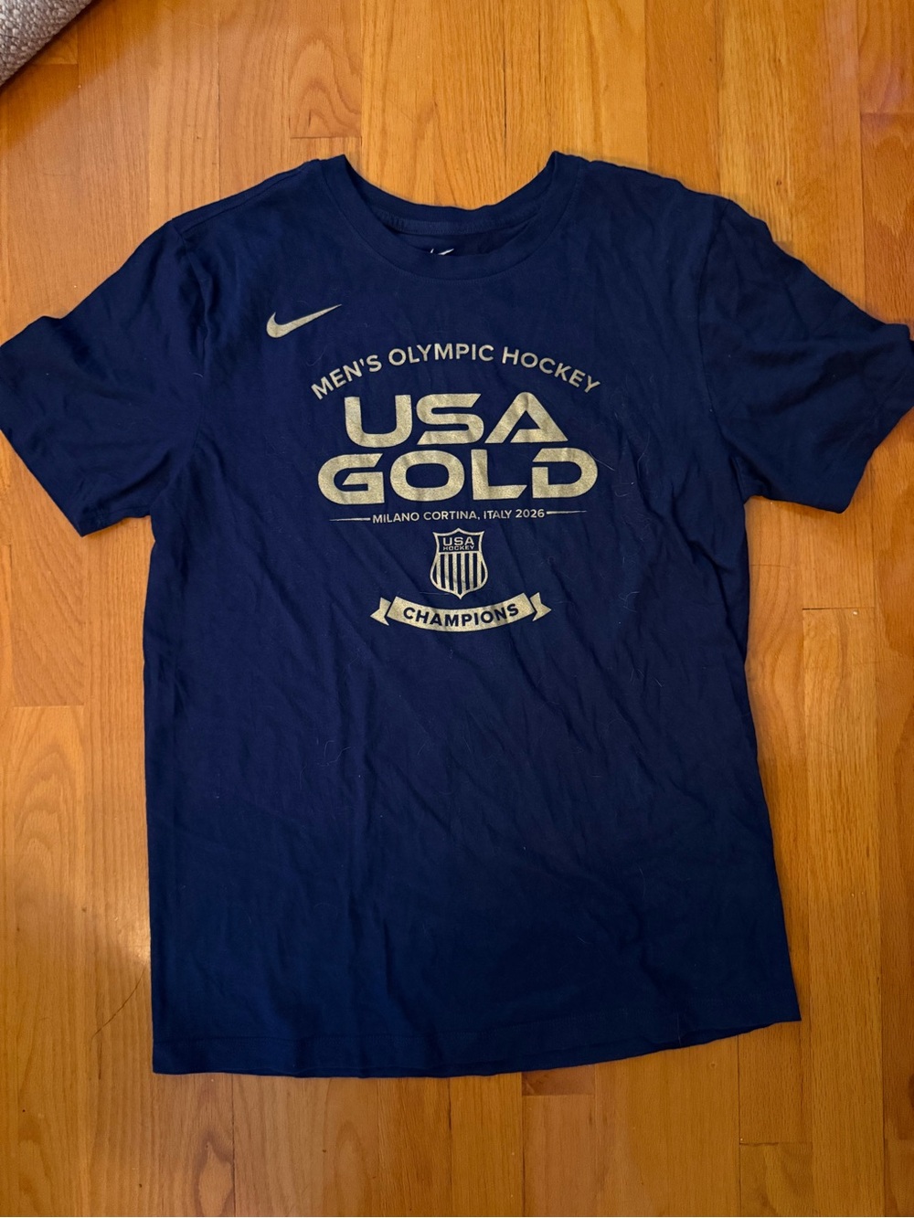 Nike Navy USA Gold Olympic Hockey Graphic Tee